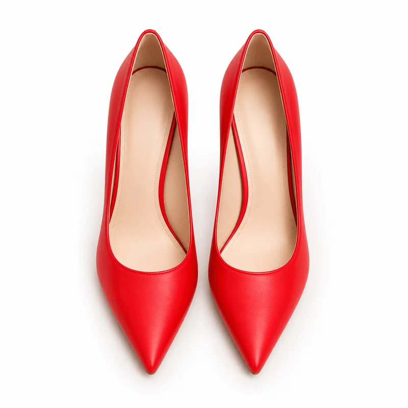 Zora Pumps – Damen High Heel Pumps Rot Leder Klassisch