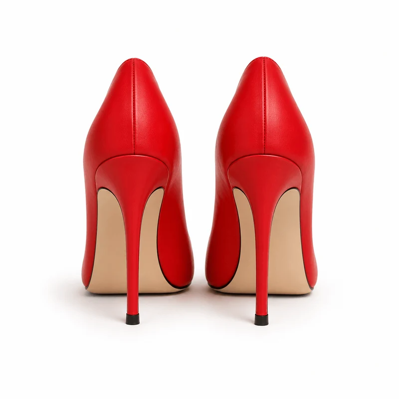 Zora Pumps – Damen High Heel Pumps Rot Leder Klassisch