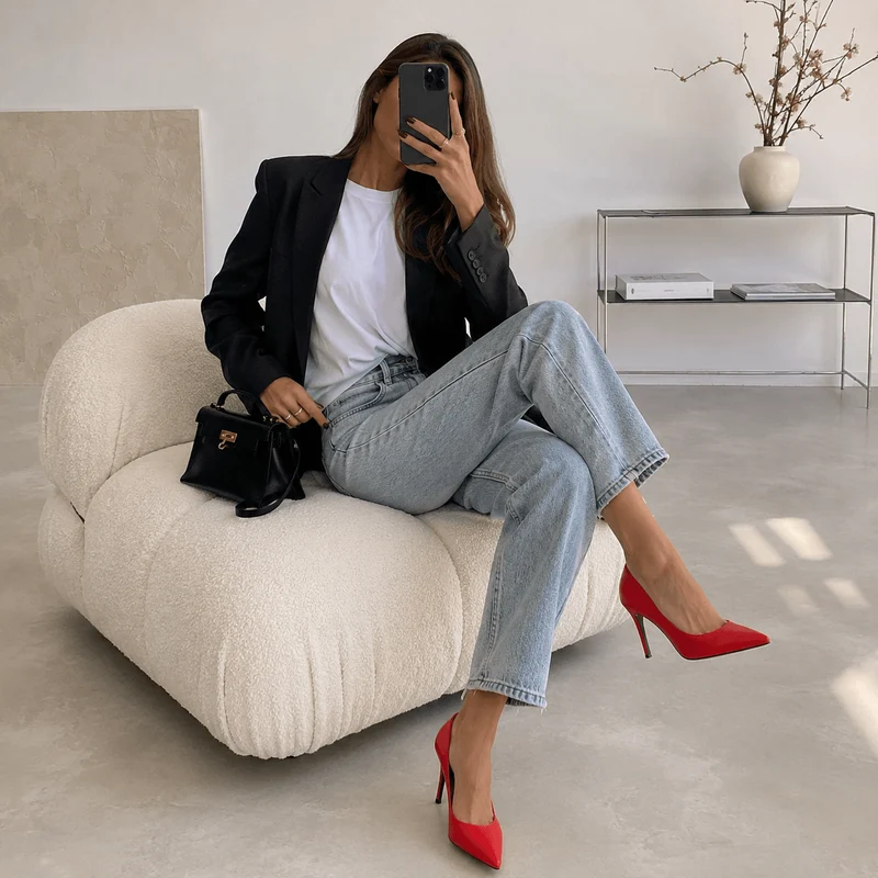 Zora Pumps – Damen High Heel Pumps Rot Leder Klassisch