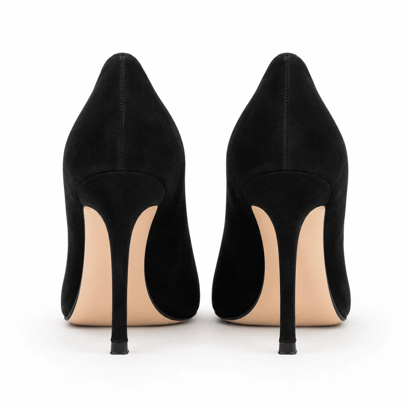 Alice Pumps – Damen High Heel Pumps Schwarz Wildleder Geschlossen