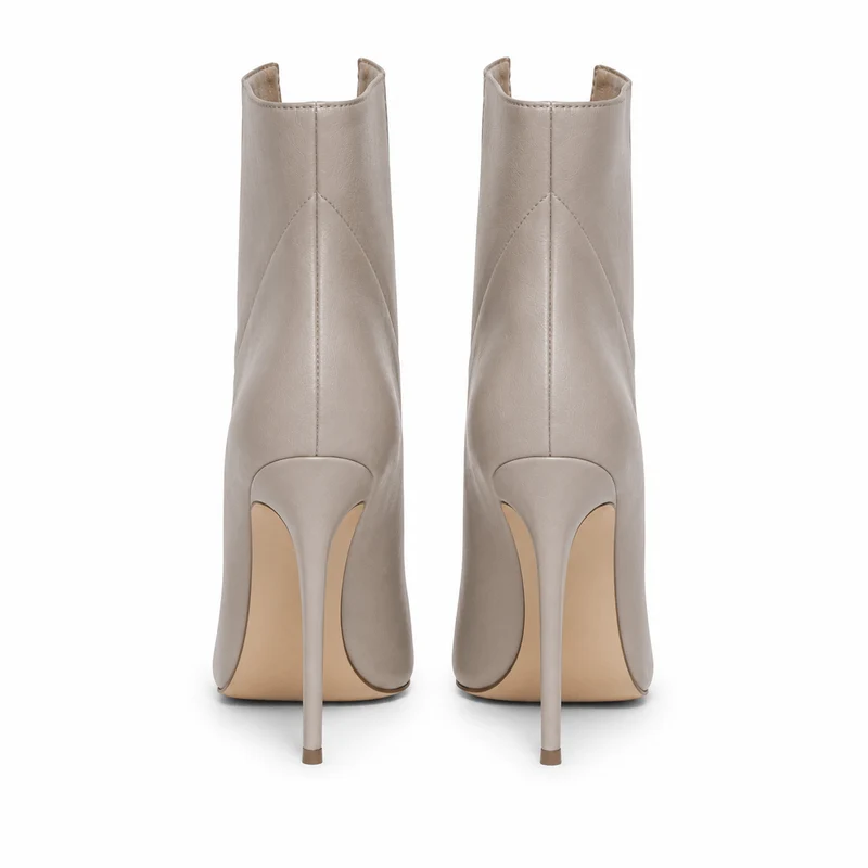 Gristal Stiefeletten – Damen Ankle Boots Grau Leder High Heel