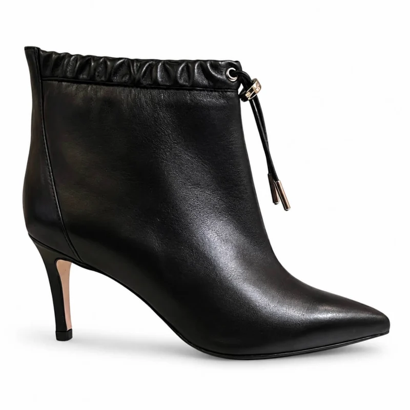 Darling Stiefeletten – Damen Ankle Boots Schwarz Leder Stiletto