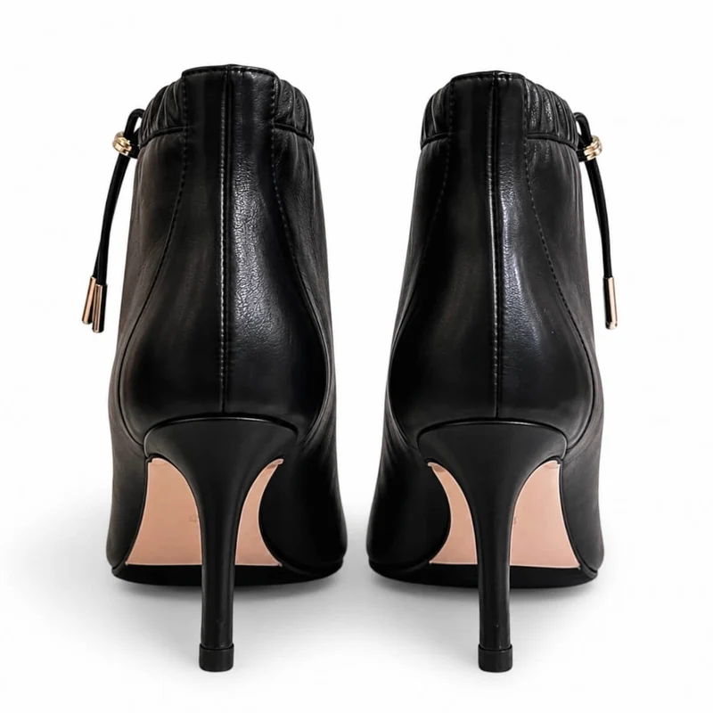 Darling Stiefeletten – Damen Ankle Boots Schwarz Leder Stiletto