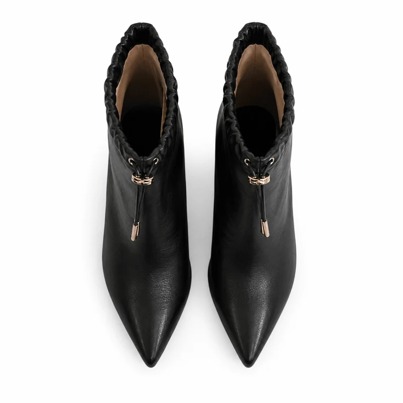 Darling Stiefeletten – Damen Ankle Boots Schwarz Leder Stiletto