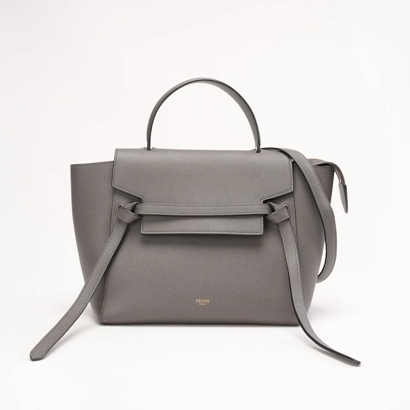 Celine Nano Gürteltasche in Grau aus genarbtem Kalbsleder 2018