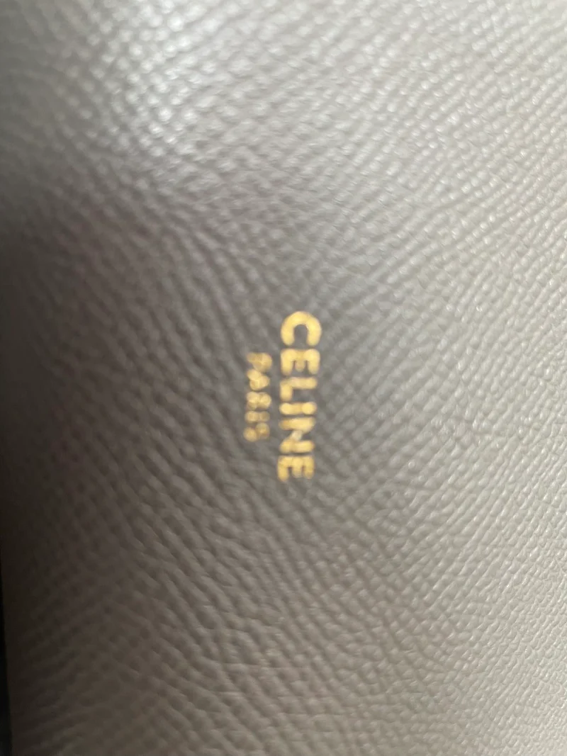 Celine Nano Gürteltasche in Grau aus genarbtem Kalbsleder 2018