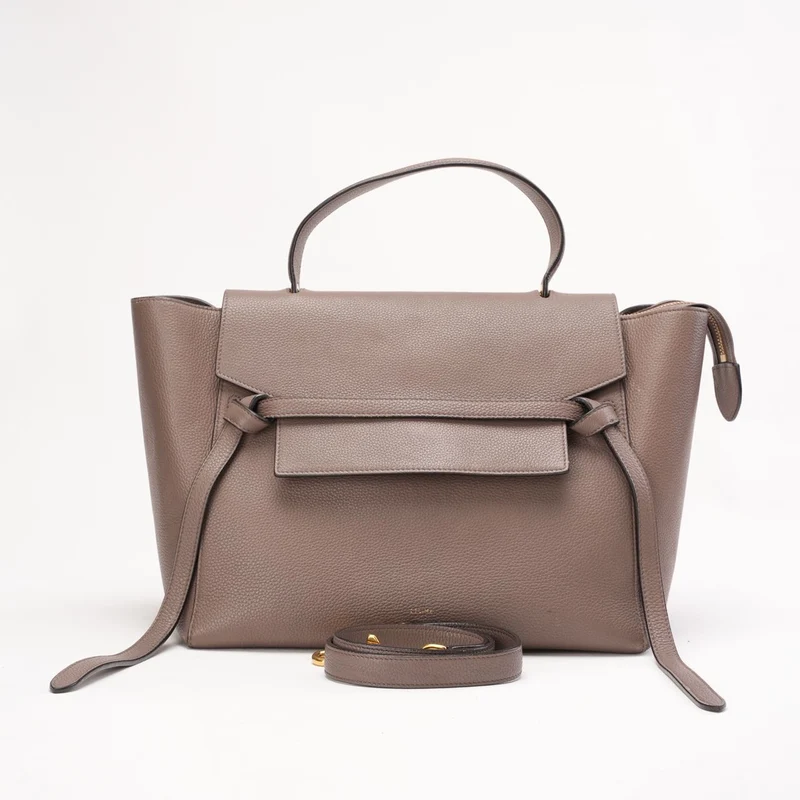 Celine Micro Belt Bag aus taupefarbenem genarbtem Kalbsleder, 2015