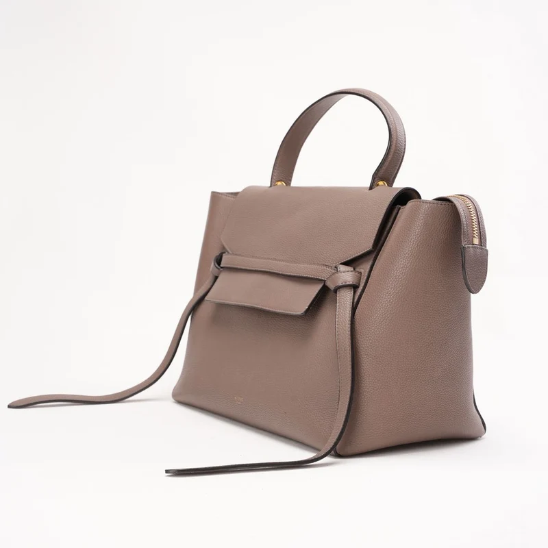 Celine Micro Belt Bag aus taupefarbenem genarbtem Kalbsleder, 2015