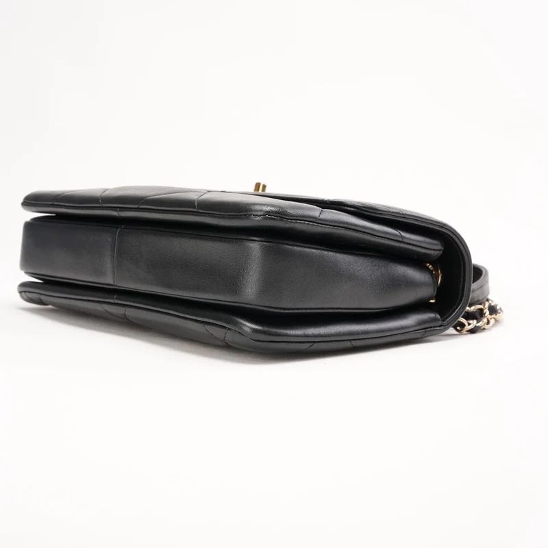 Chanel Small Trendy CC Top Handle Flap Bag aus schwarzem Lammleder, 2019