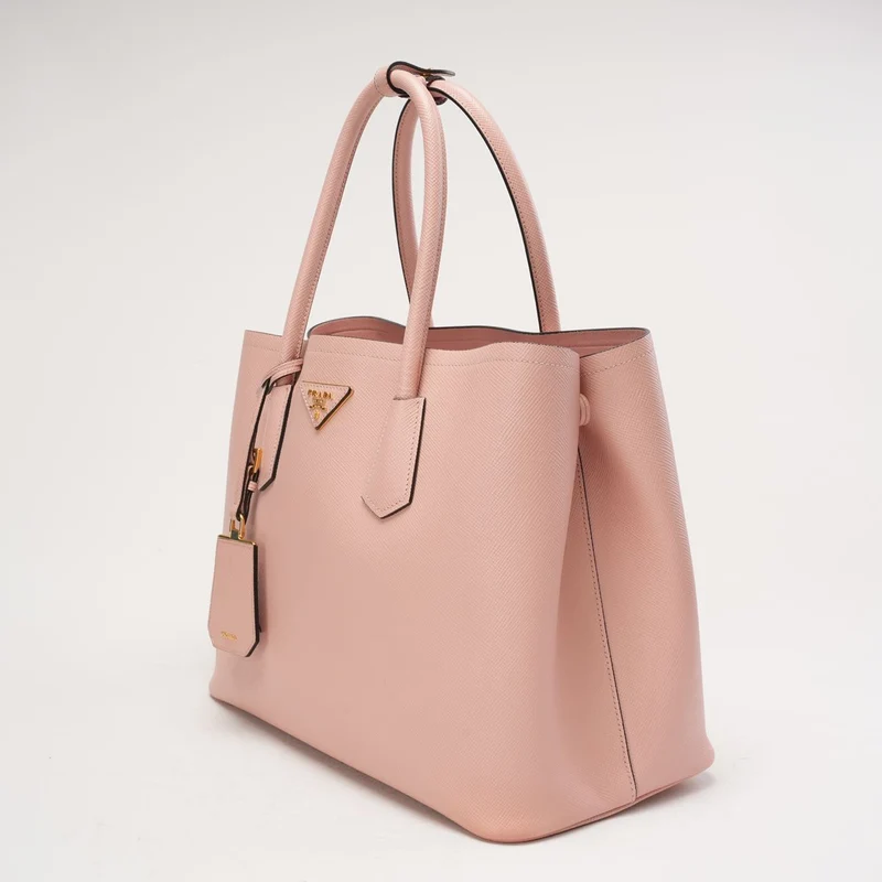 Prada Saffiano Leder Medium Doppeltasche Rosa