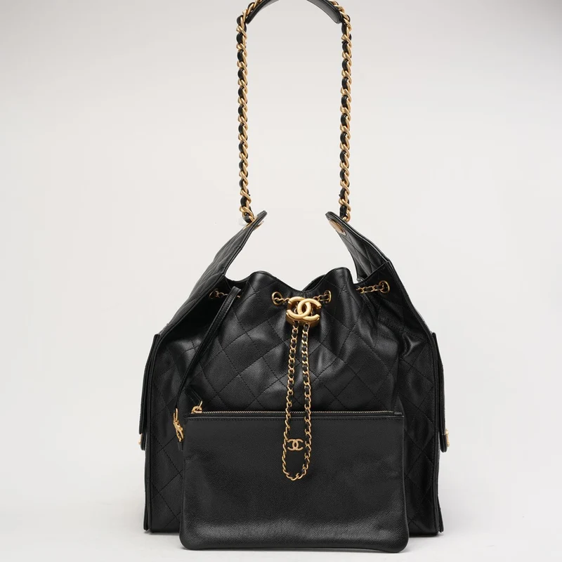 Chanel 25 Medium Caviar Gold-Tone Black 2025