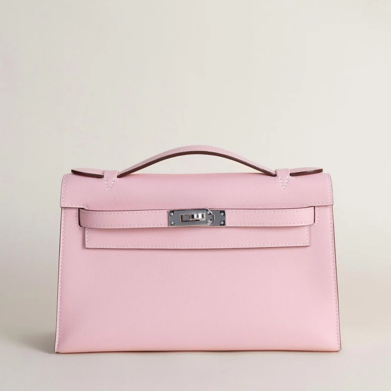 Hermes Swift Kelly Pochette Clutch Rose Sakura 2025