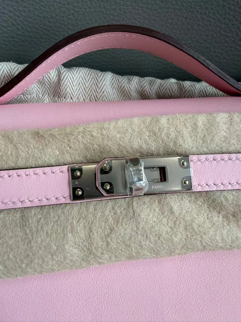 Hermes Swift Kelly Pochette Clutch Rose Sakura 2025