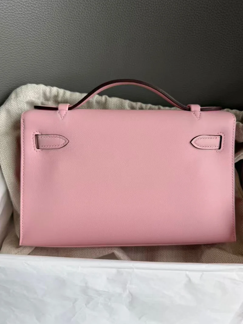 Hermes Swift Kelly Pochette Clutch Rose Sakura 2025