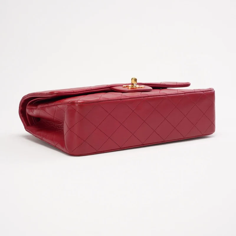 Chanel Vintage Medium Double Flap Lammleder Rot 1991
