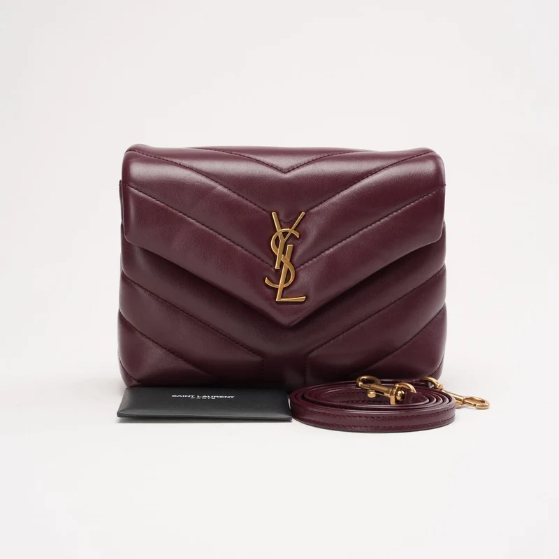 Saint Laurent Matelassé Toy Loulou Lammfell Burgund 2019