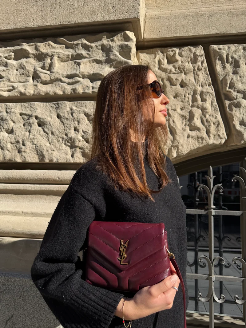 Saint Laurent Matelassé Toy Loulou Lammfell Burgund 2019