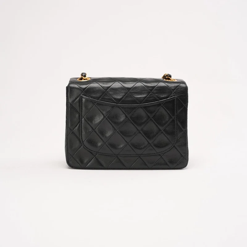 Chanel Vintage Mini Square Flap Bag aus Lammleder, schwarz, 1997