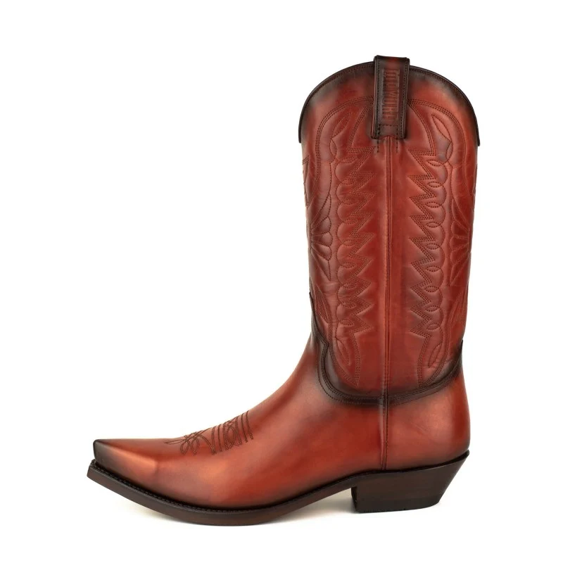 Country- und Western-Cowboystiefel 1920 aus Leder in Orange für Herren und Damen