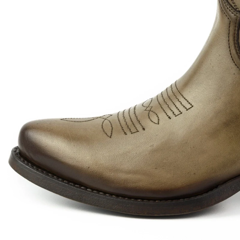 Cowboy Country und Western Damen Stiefeletten 2374 Beige Leder
