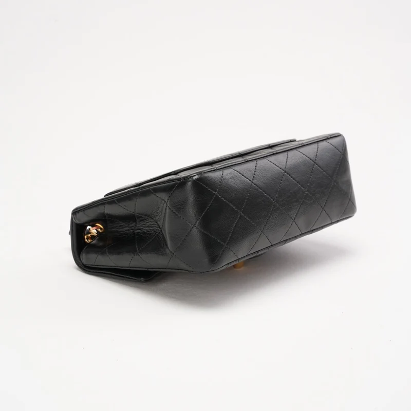 Chanel Vintage Mini Square Classic Flap Lammleder, Schwarz, 1996
