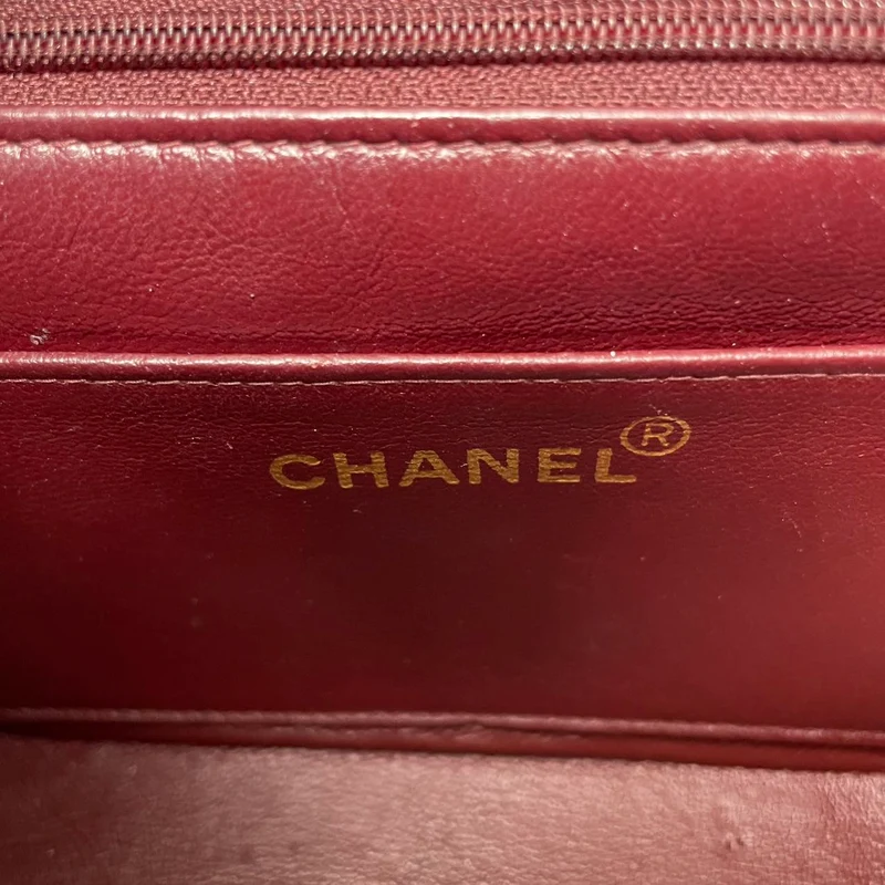 Chanel Vintage Mini Square Classic Flap Lammleder, Schwarz, 1996