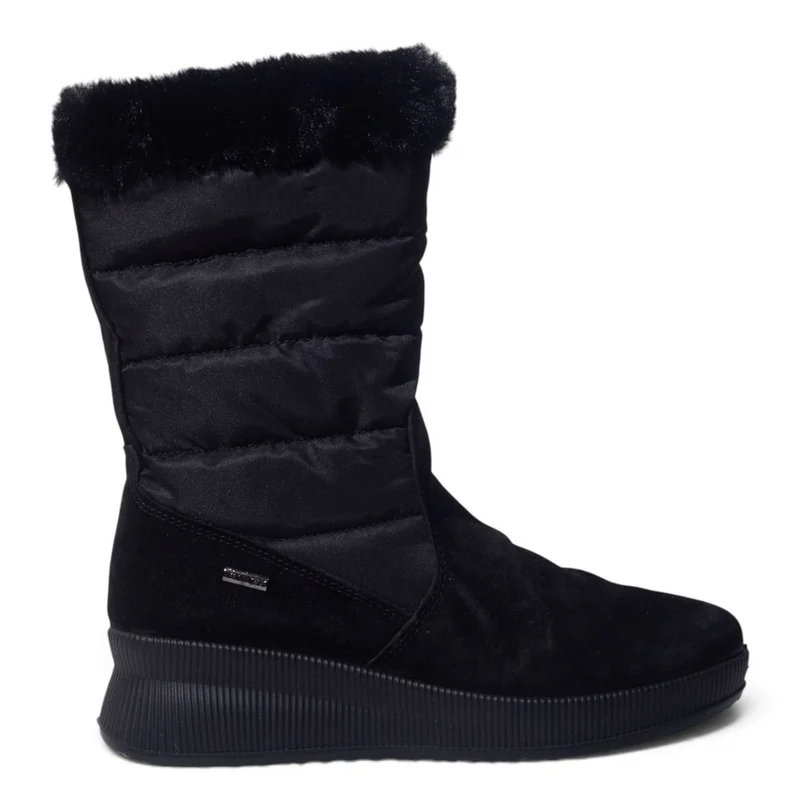 Italian Women Black Chamois Half Boot #5546