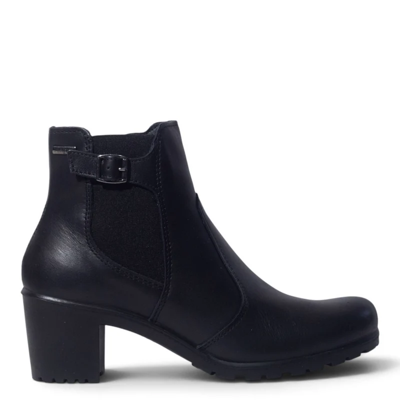 Italian Women Black Leather Half Boot #5545