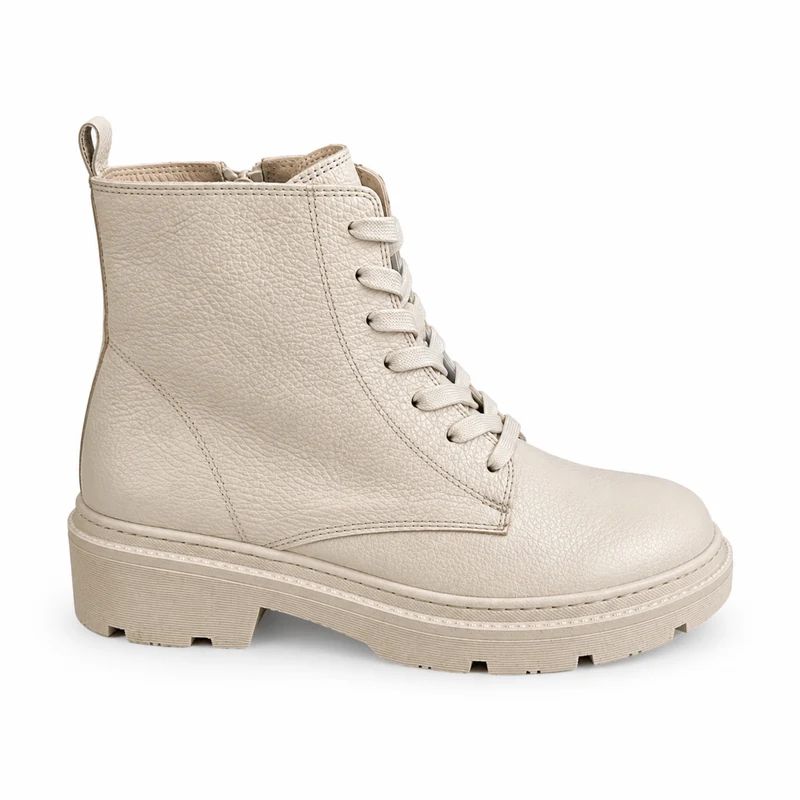 Rusty Boots – Damen Ankle Boots Cremé Leder Flach