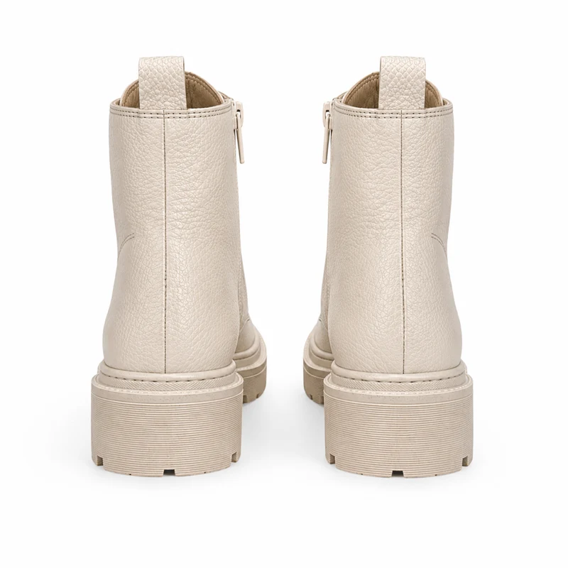 Rusty Boots – Damen Ankle Boots Cremé Leder Flach