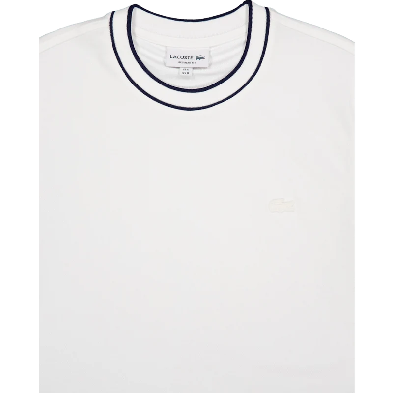 Stretch Piqué Stripe Collar T-shirt FLOUR