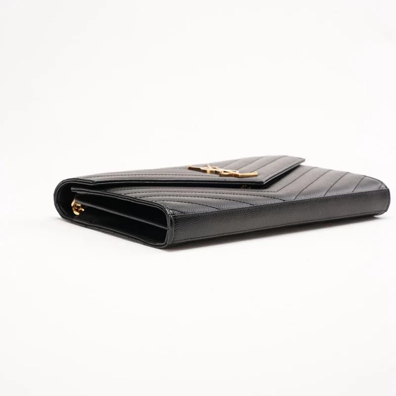 Saint Lauren Medium Envelope Wallet on Chain (WOC) Schwarz 2015