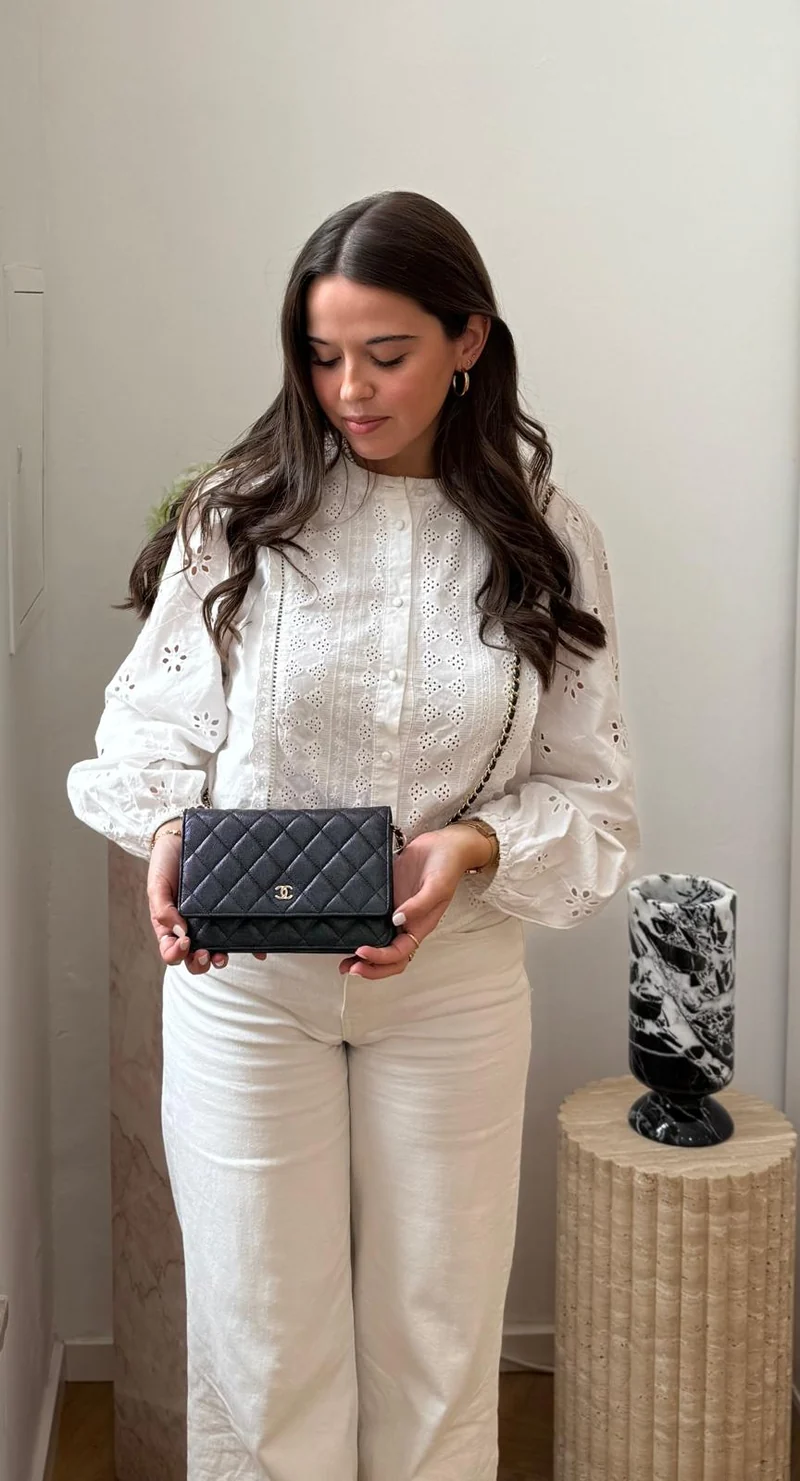 Chanel Classic Wallet on Chain Woc in Black Caviar 2017