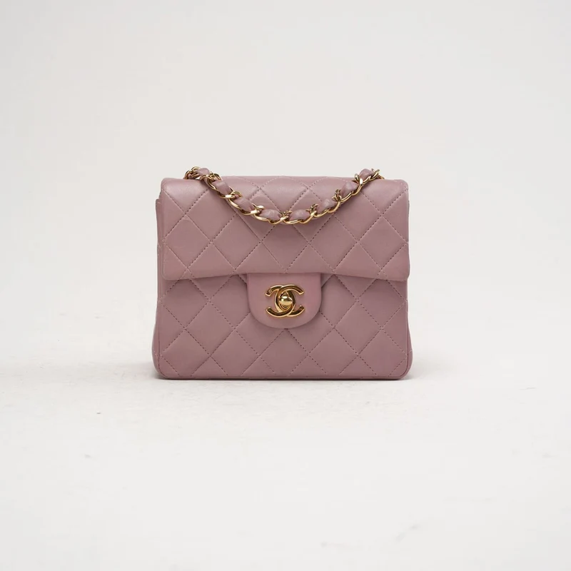 Chanel Vintage Mini Square Classic Flap Pink 2002
