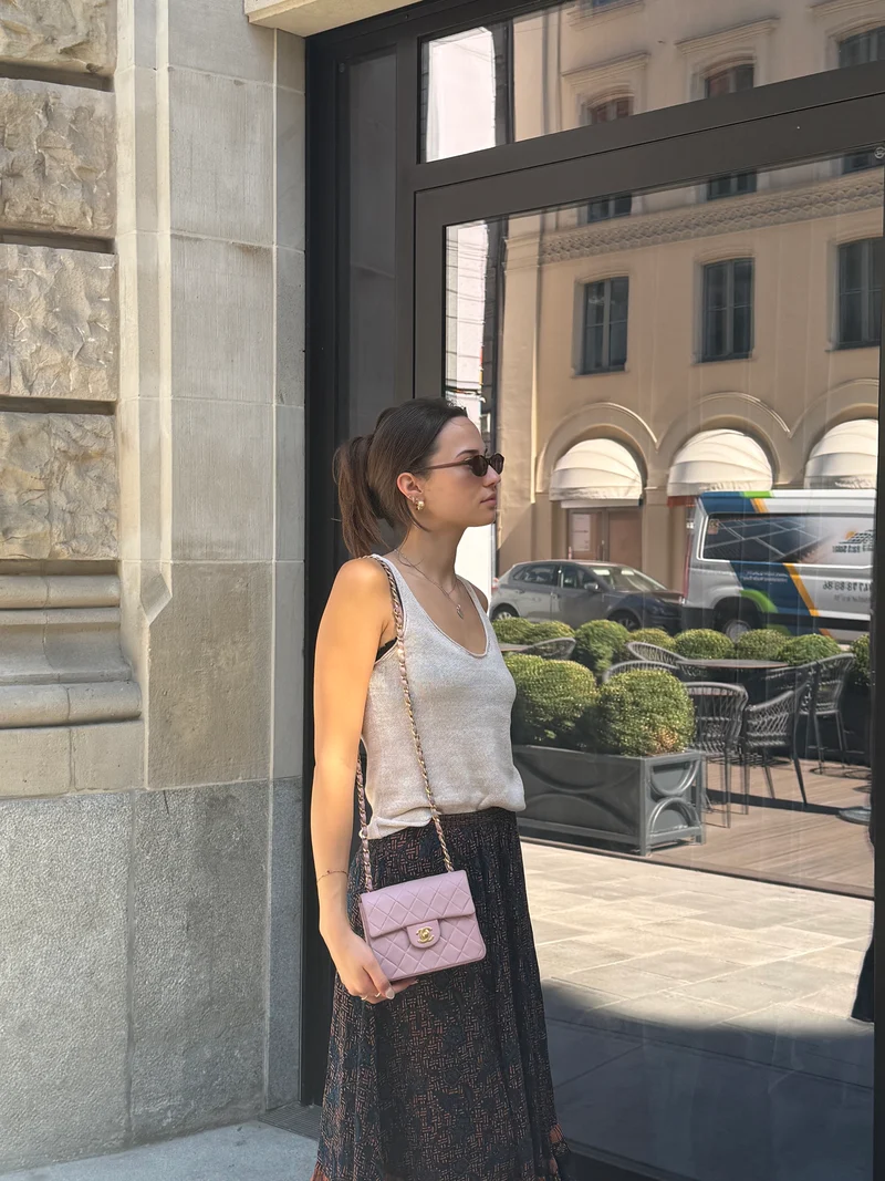 Chanel Vintage Mini Square Classic Flap Pink 2002