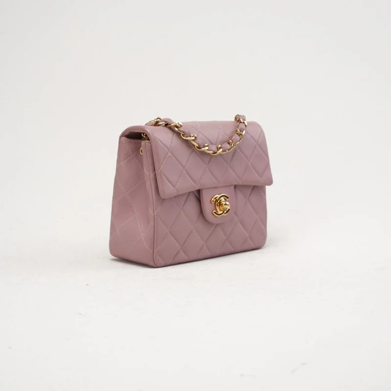Chanel Vintage Mini Square Classic Flap Pink 2002
