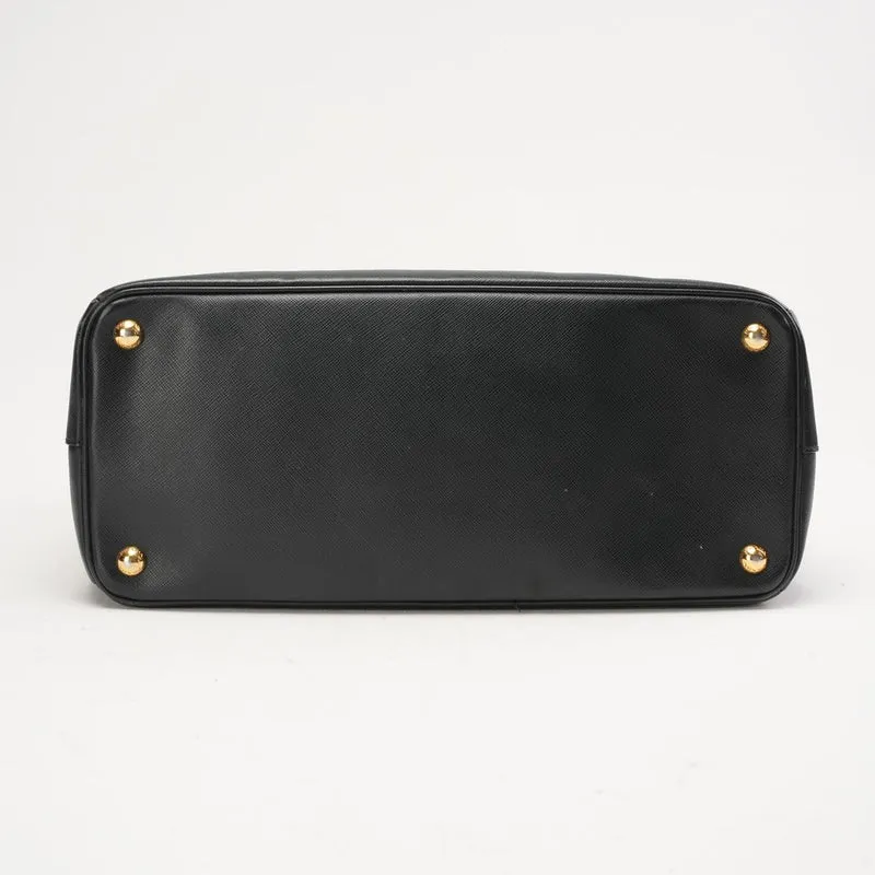 Prada Schwarze Saffiano Medium Galleria Zip Tote Leder