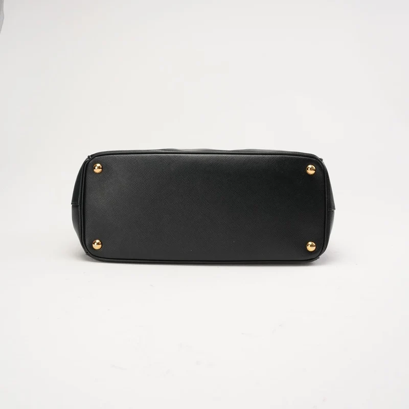 Prada Saffiano Medium Galleria Zip Tote Leder Schwarz
