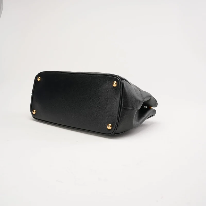 Prada Saffiano Medium Galleria Zip Tote Leder Schwarz