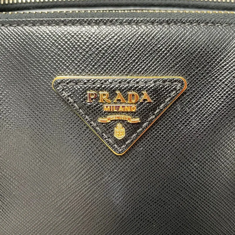 Prada Saffiano Medium Galleria Zip Tote Leder Schwarz