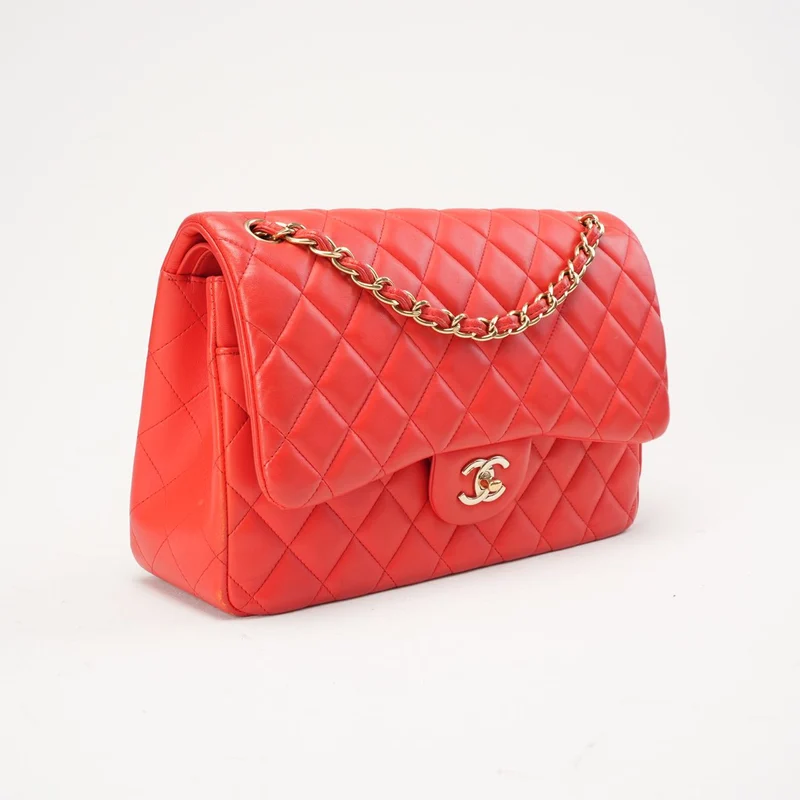 Chanel Classic Jumbo Double Flap Lammleder Rot 2017