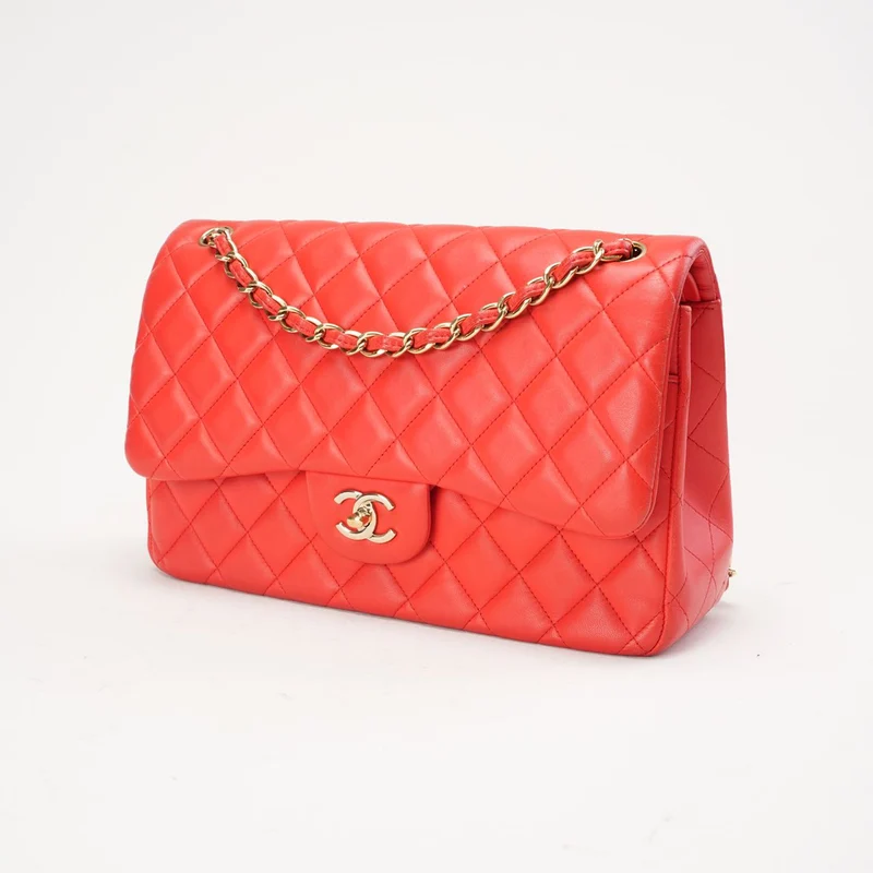 Chanel Classic Jumbo Double Flap Lammleder Rot 2017