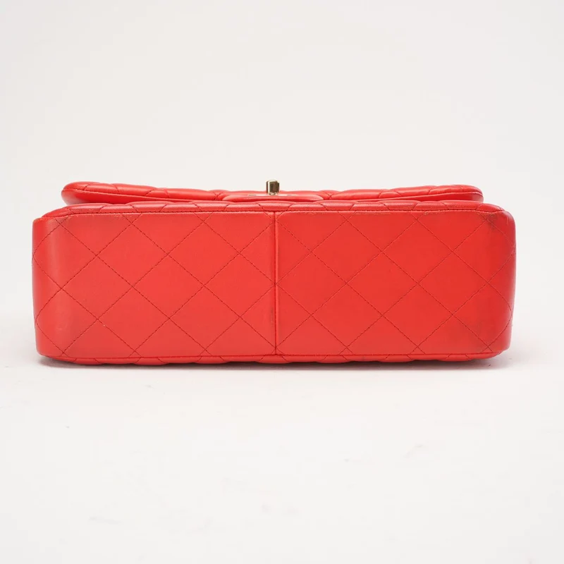 Chanel Classic Jumbo Double Flap Lammleder Rot 2017