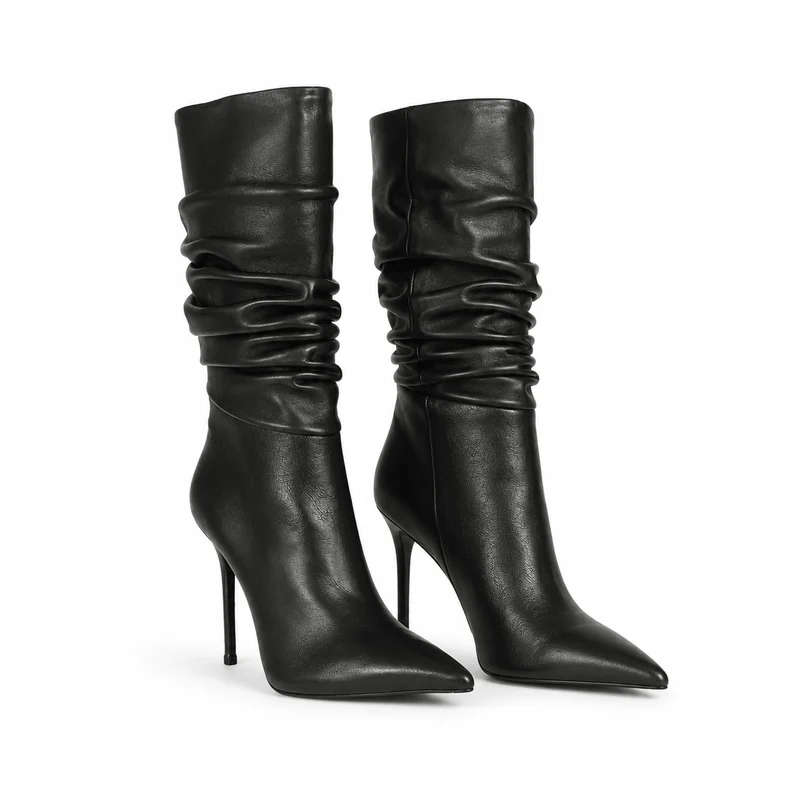 Black Pearl Boots – Damen Stiefel Schwarz Leder High Heel Klassisch