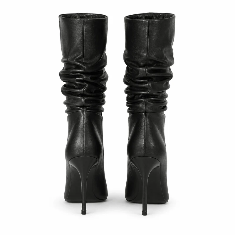 Black Pearl Boots – Damen Stiefel Schwarz Leder High Heel Klassisch