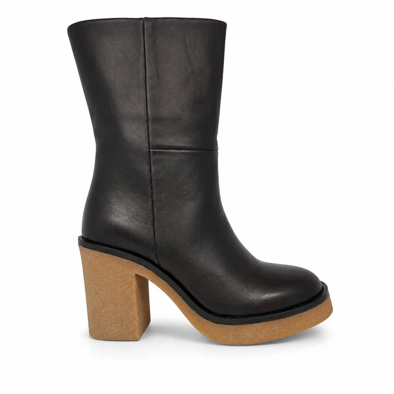 Terra Boots – Damen Stiefeletten Dunkelbraun Leder Plateau Winterfest