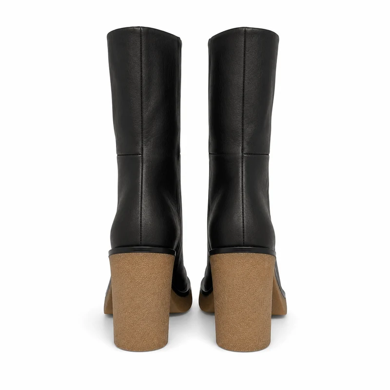 Terra Boots – Damen Stiefeletten Dunkelbraun Leder Plateau Winterfest