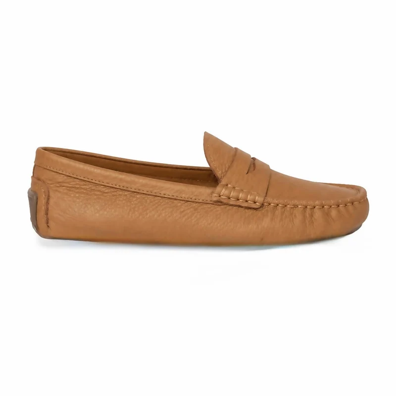 Sienna Mokassin – Damen Loafer Cognac Caramel Leder Klassisch Flach