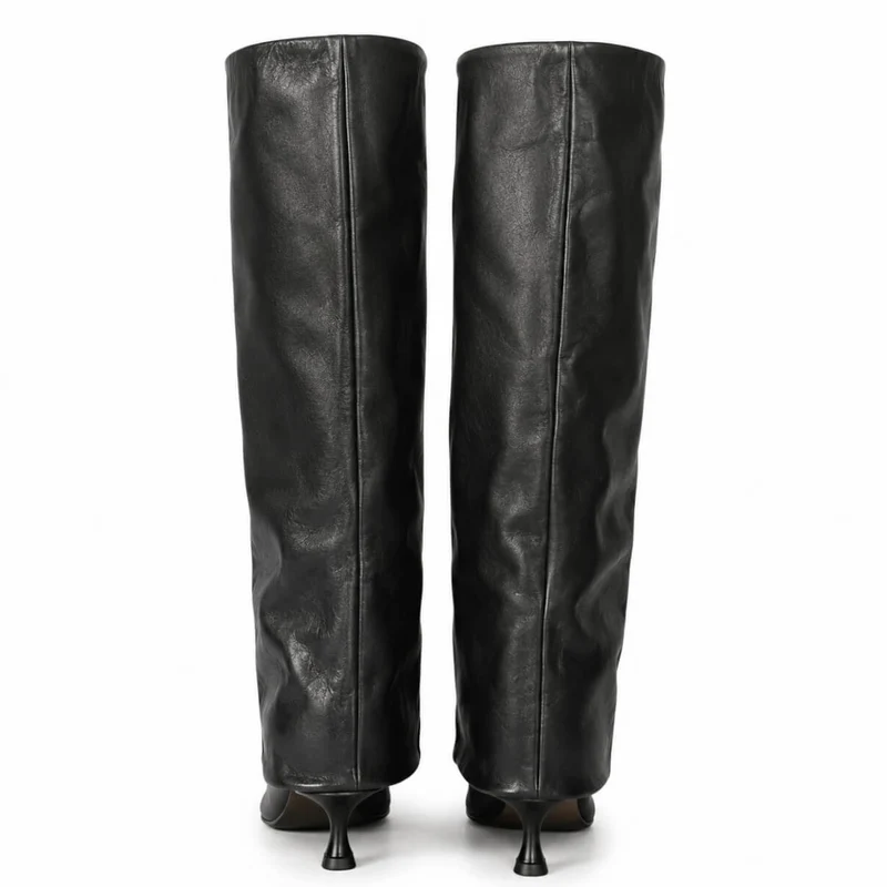 Chloe Boots – Damen Stiefel Schwarz Leder Gefüttert 5 cm Absatz Klassisch