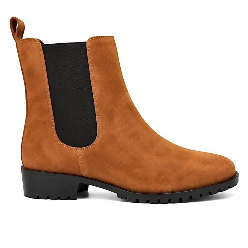 Chelsea Caramel Boots – Damen Chelsea Boots Braun Cognac Wildleder Klassisch